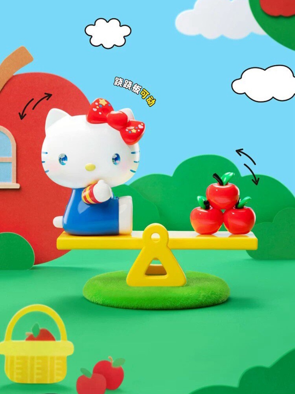 Hello Kitty Classic Revival Series figurine in the Weigh with Apples set